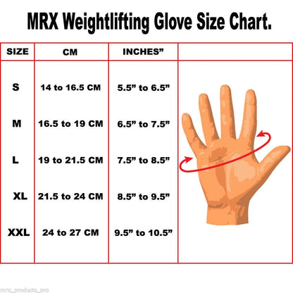 Mrx Men's Weight Lifting Pro Leather Gloves 18 Inches Long Wrist Strap