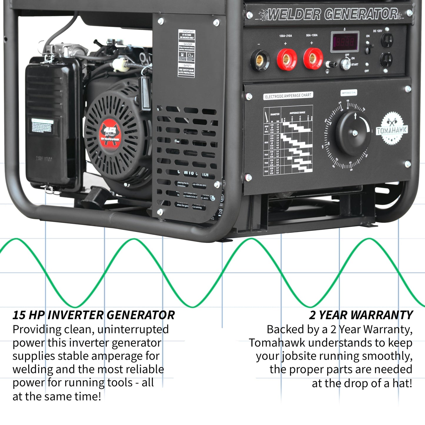 PRE ORDER: 210 Amp Engine Driven Welder Generator 2000 Watt 15 HP Gas Powered