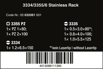 Wera 3334/3355/6 Stainless Steel Screwdriver Set 6 Piece 05032061001