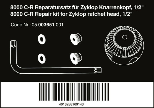 Wera 8000 C-R Zyklop Socket Wrench Repair Kit 1/2" 05003651001