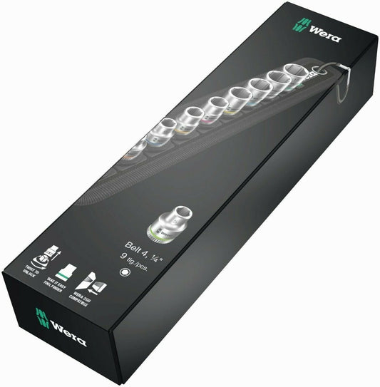 Wera 8790 HMA Belt 4 Zyklop Socket Belt Set 1/4" Drive Metric 05003883001
