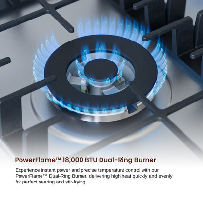 Rangaire 30" Gas Cooktop 5 Burners Stainless Steel RCG301S