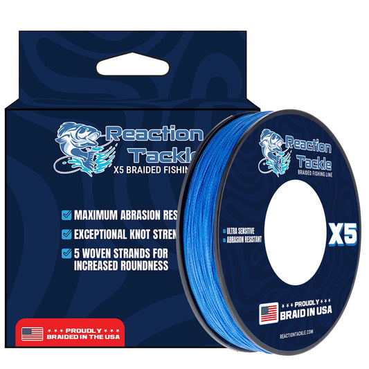 Reaction Tackle BRAIDED IN THE USA Fishing Line- X5