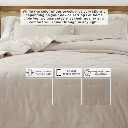 Dot Stitched Ruffled Quilt Set - Dot-Ruffled Collection