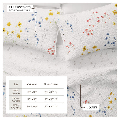 Wildflower Floral Quilt Set - Marianne Collection